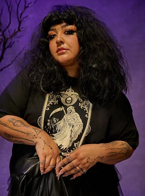 Nightfall Death Tarot Card Crop Tee