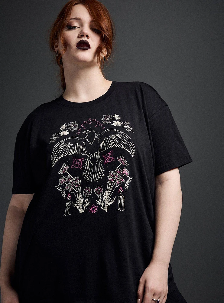 Nightfall Crow Oversized Tunic Tee