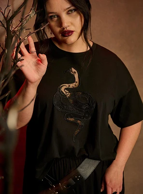 Nightfall Celestial Snake Crop Tee