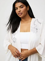 Embroidered Shirttail Kimono
