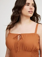 Smocked Tie Front Cami