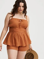Smocked Tie Front Cami