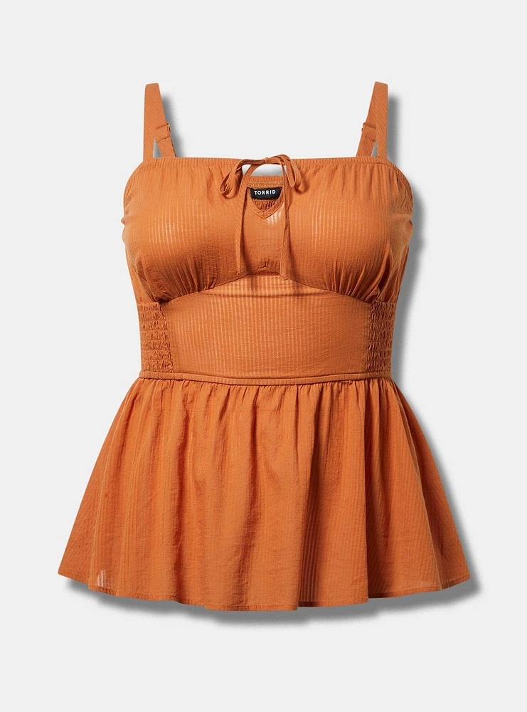 Smocked Tie Front Cami
