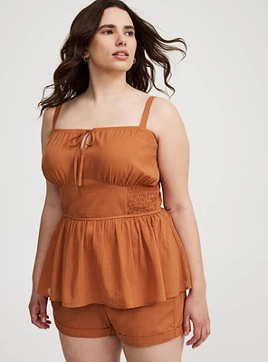 Smocked Tie Front Cami