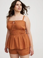 Smocked Tie Front Cami