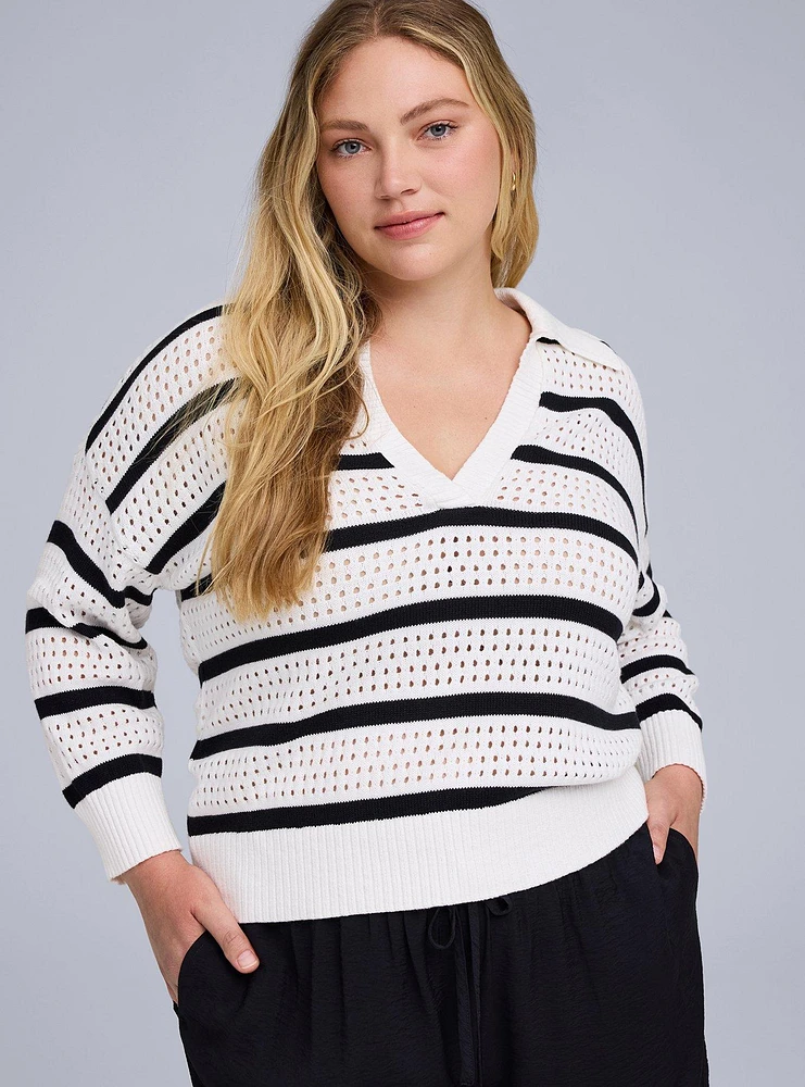 Belle Isle Pointelle Pullover
