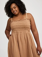 Midi Pucker Gauze Dress