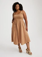 Midi Pucker Gauze Dress