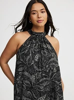 Midi High-Neck Tie-Back Dress