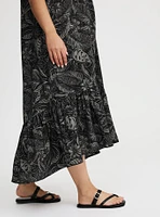 Midi High-Neck Tie-Back Dress