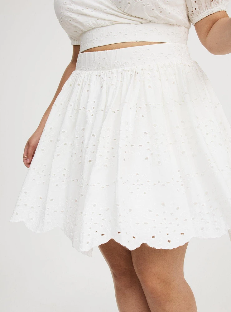 Surplice Scallop Mini Skirt Set