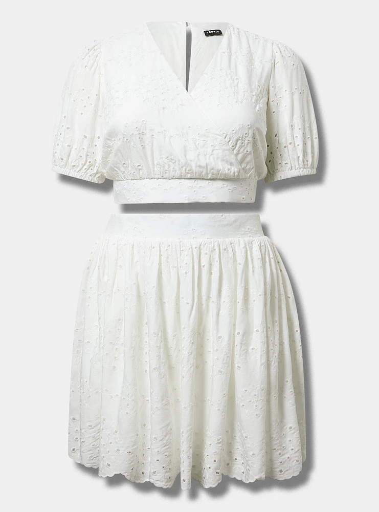 Surplice Scallop Mini Skirt Set