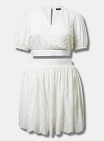 Surplice Scallop Mini Skirt Set