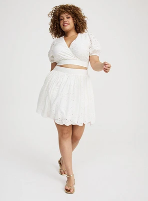 Surplice Scallop Mini Skirt Set