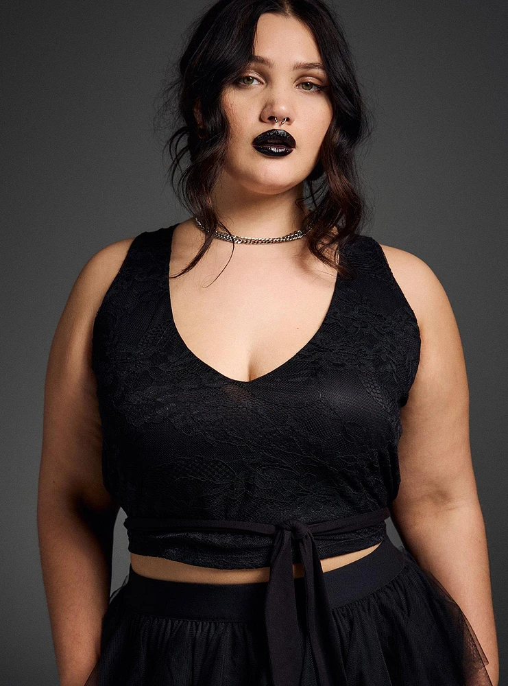 Nightfall Tie-Front Crop Tank