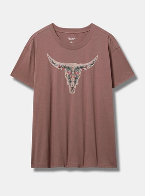 Steer Relaxed Heritage Jersey Crew Embroidered Tee