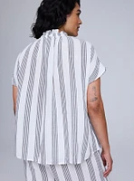 Belle Isle Linen Popover Blouse