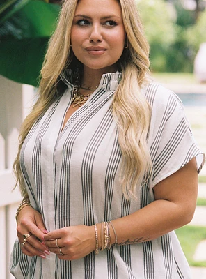 Belle Isle Linen Popover Blouse