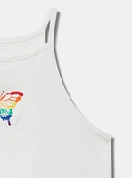 Butterfly High-Neck Embroidered Foxy Cami