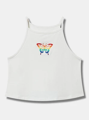 Butterfly High-Neck Embroidered Foxy Cami
