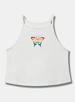 Butterfly High-Neck Embroidered Foxy Cami