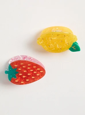 Lemon & Strawberry Claw Clip Set