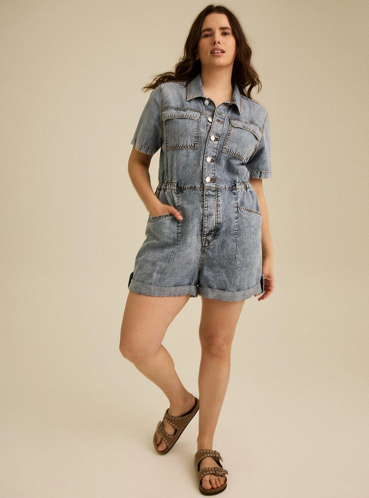 Denim Boiler Romper