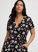 Midi Surplice Tie-Sleeve Dress
