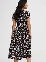 Midi Surplice Tie-Sleeve Dress