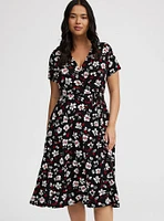 Midi Surplice Tie-Sleeve Dress