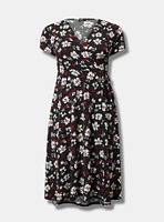 Midi Surplice Tie-Sleeve Dress