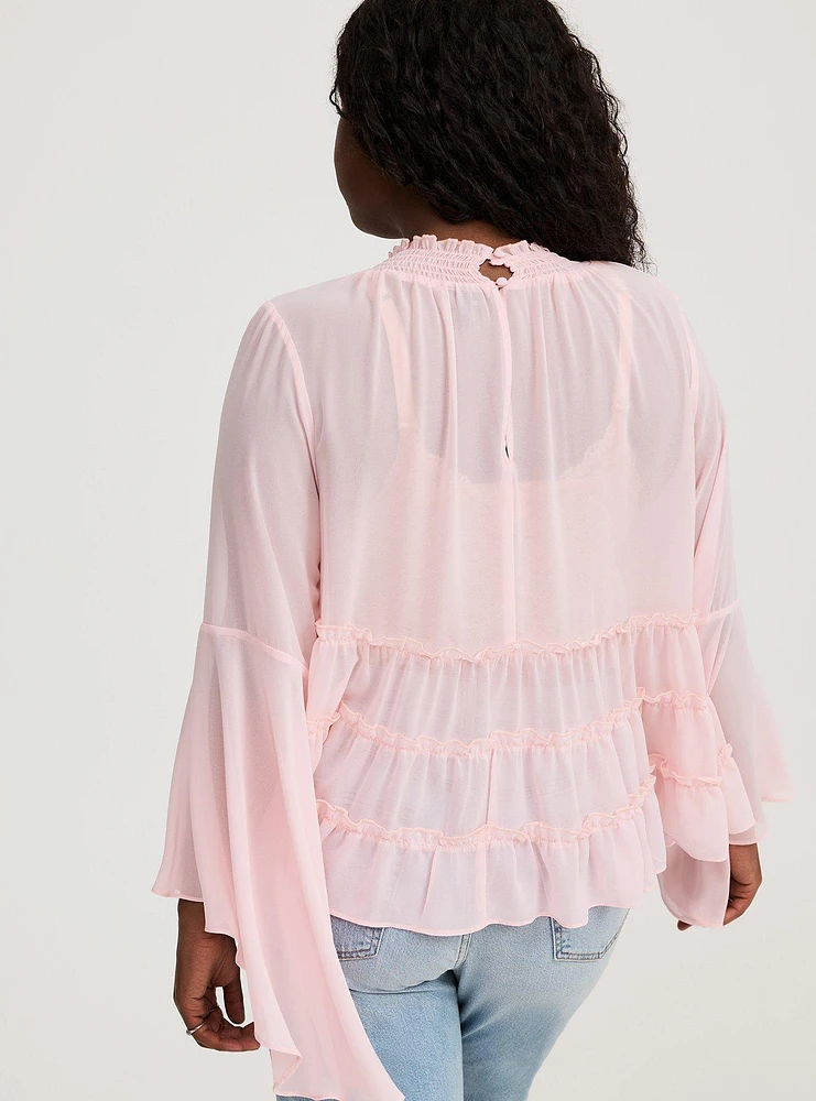 Chiffon Mock Neck Top