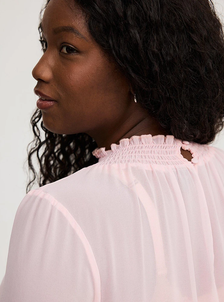 Chiffon Mock Neck Top