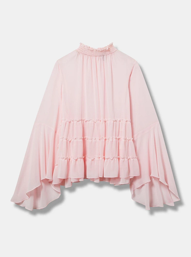 Chiffon Mock Neck Top