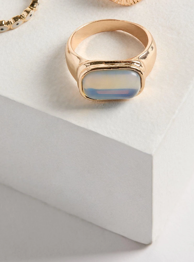 Opal Eye Ring Set