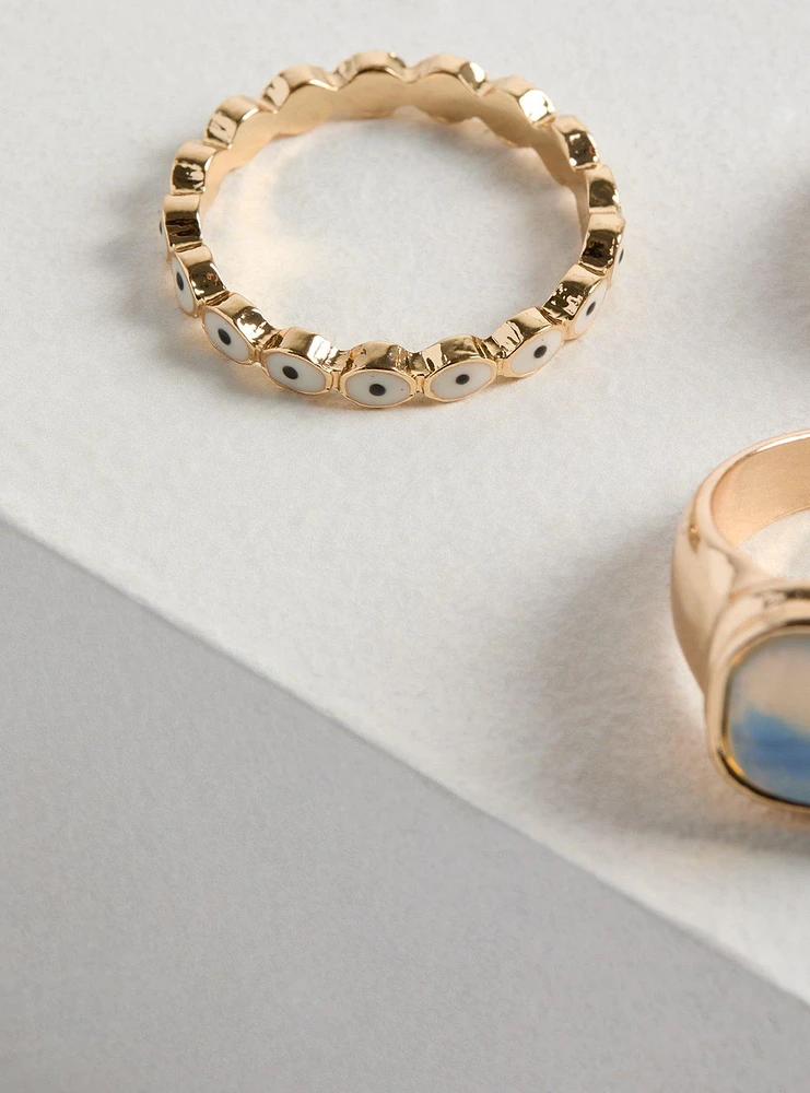 Opal Eye Ring Set