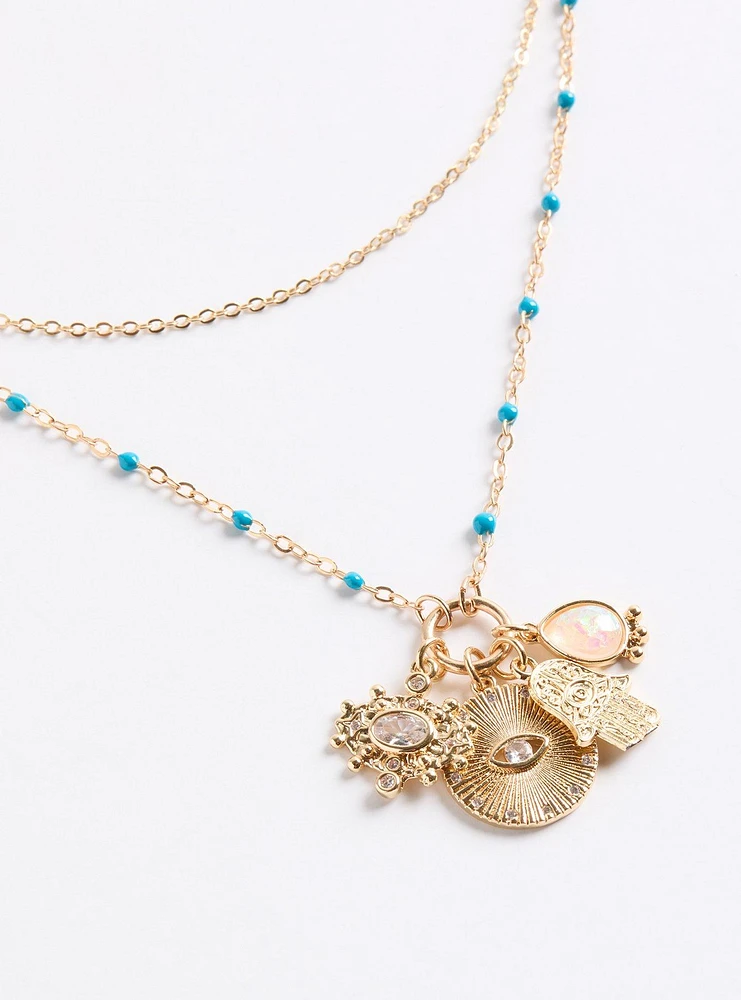 Rosary Charm Necklace