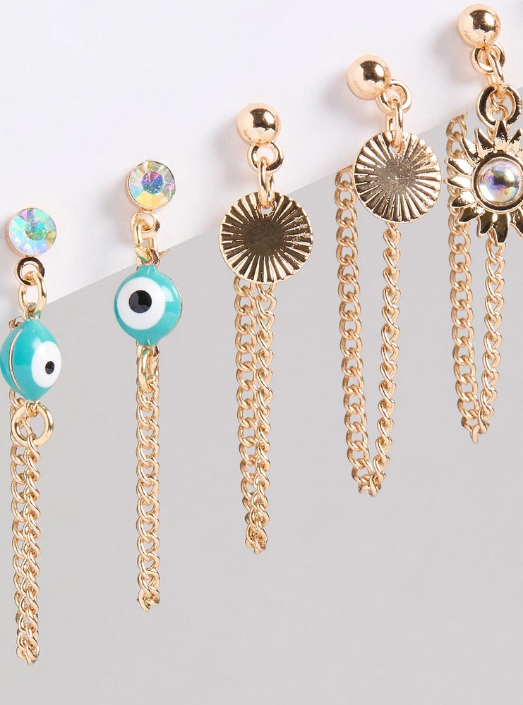 Front & Back Chain Earring Set