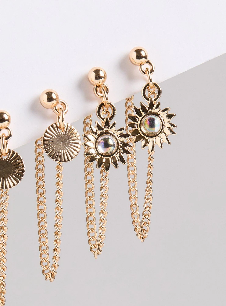 Front & Back Chain Earring Set