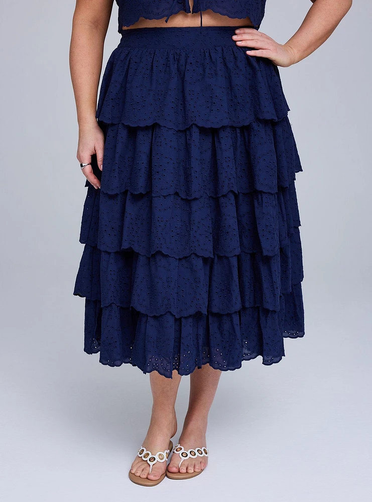 Belle Isle Pull-On Tiered Skirt