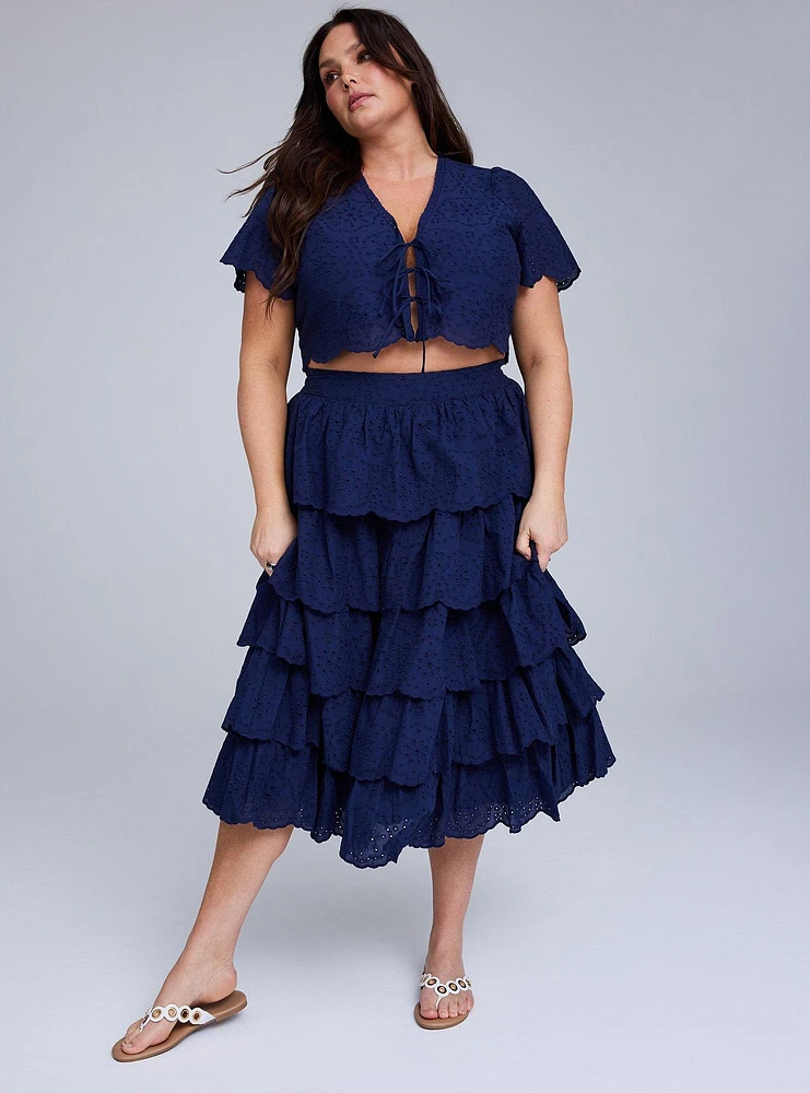 Belle Isle Pull-On Tiered Skirt