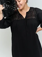 Belle Isle Crochet Popover Mini Dress