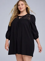 Belle Isle Crochet Popover Mini Dress