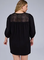 Belle Isle Crochet Popover Mini Dress