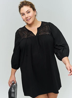 Belle Isle Crochet Popover Mini Dress