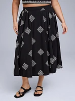 Belle Isle Embroidered Midi Skirt