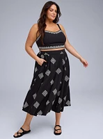 Belle Isle Embroidered Midi Skirt