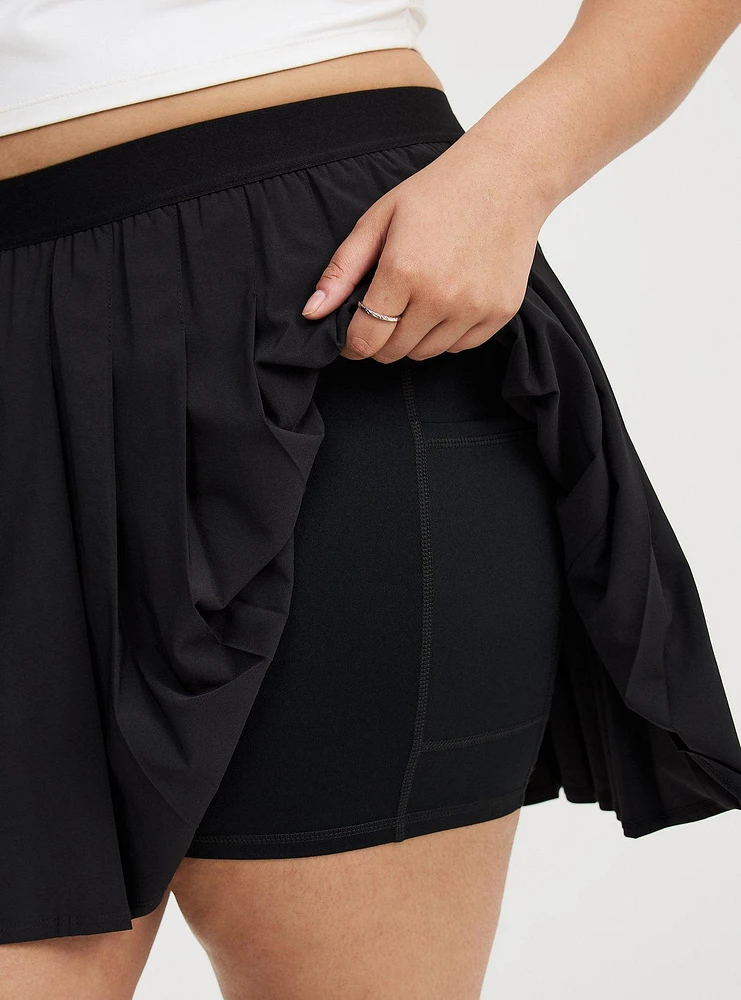 Tech Jersey Pleated Active Skirt With Bike Short