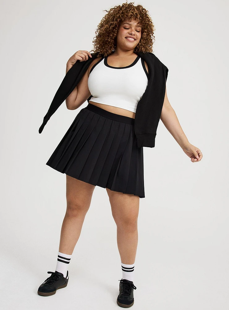 Tech Jersey Pleated Active Skirt With Bike Short