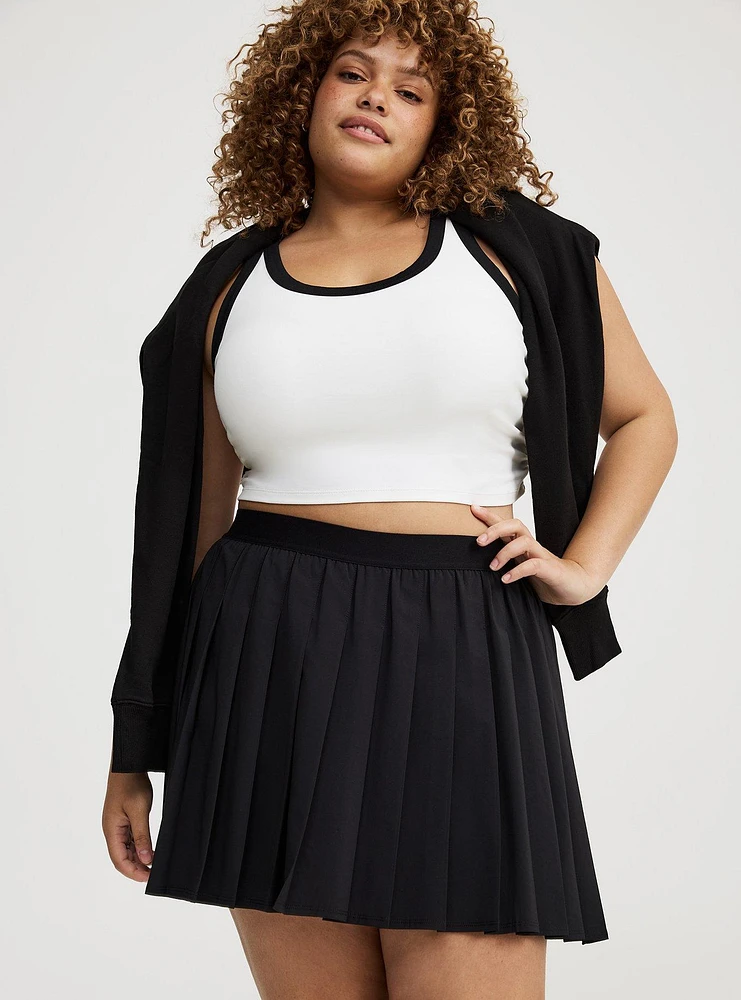 Tech Jersey Pleated Active Skirt With Bike Short